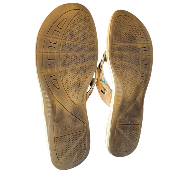 SPERRY TOP-SIDER Plaid Thong Flip Flop Sandals Beach Pool Vacation Women's 7 - Picture 4 of 5